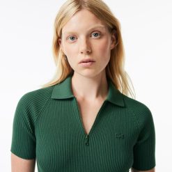 Robes & Jupes | LACOSTE Robe Polo Femme Lacoste En Maille