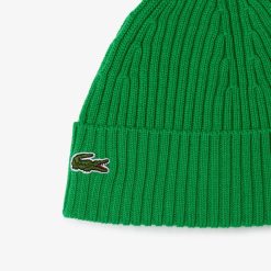 Chapeaux & Casquettes | LACOSTE Bonnet En Laine Cotelee