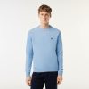 Pullovers | LACOSTE Pull A Col Rond En Laine Unie