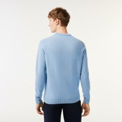 Pullovers | LACOSTE Pull A Col Rond En Laine Unie