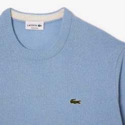 Pullovers | LACOSTE Pull A Col Rond En Laine Unie