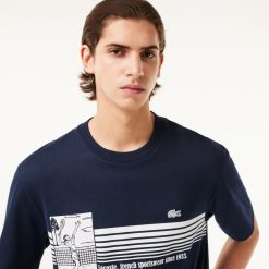 T-Shirts | LACOSTE T-Shirt Epais Fabrique En France Imprime Tennis