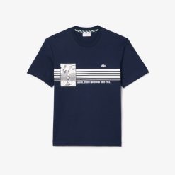 T-Shirts | LACOSTE T-Shirt Epais Fabrique En France Imprime Tennis