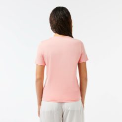 T-Shirts | LACOSTE T-Shirt A Col V Loose Fit En Coton Uni