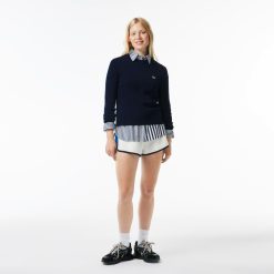 Pullovers | LACOSTE Pull Col Rond En Double-Face De Coton