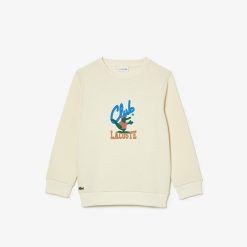 Vetements Fille | LACOSTE Sweatshirt Avec Imprime Signature Contraste