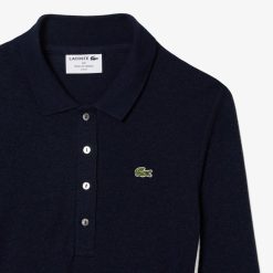 Polos | LACOSTE Polo Manches Longues Fabrique En France En Lyocell Et Laine