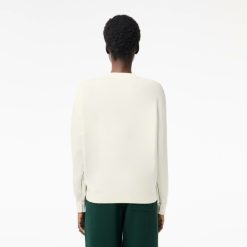 Pullovers | LACOSTE Pull Col V Femme Lacoste En Coton Biologique