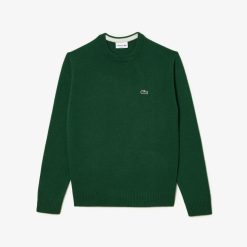 Pullovers | LACOSTE Pull A Col Rond En Laine Unie