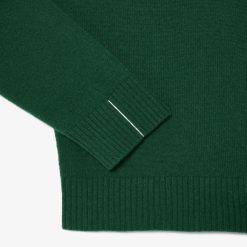 Pullovers | LACOSTE Pull A Col Rond En Laine Unie