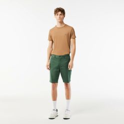 Pantalons & Shorts | LACOSTE Bermuda Slim Fit Uni En Coton Stretch