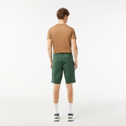 Pantalons & Shorts | LACOSTE Bermuda Slim Fit Uni En Coton Stretch