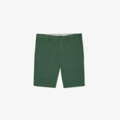 Pantalons & Shorts | LACOSTE Bermuda Slim Fit Uni En Coton Stretch