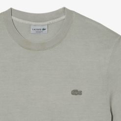 T-Shirts | LACOSTE T-Shirt Uni Homme Lacoste En Coton Biologique Teinture Naturelle