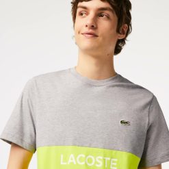 T-Shirts | LACOSTE T-Shirt Homme Lacoste Regular Fit Color-Block En Jersey De Coton