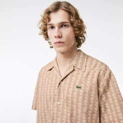 Chemises | LACOSTE Chemise Manches Courtes Imprime Monogramme