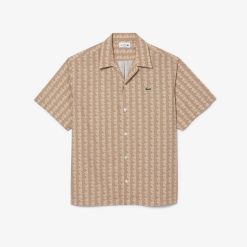 Chemises | LACOSTE Chemise Manches Courtes Imprime Monogramme