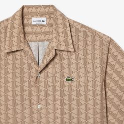 Chemises | LACOSTE Chemise Manches Courtes Imprime Monogramme