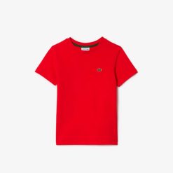 Vetements Fille | LACOSTE T-Shirt Uni En Jersey De Coton