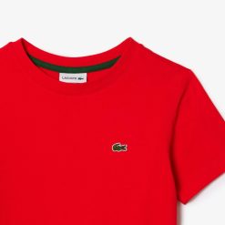 Vetements Fille | LACOSTE T-Shirt Uni En Jersey De Coton