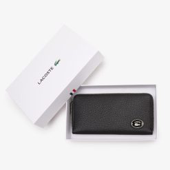 Portefeuilles & Petite Maroquinerie | LACOSTE Portefeuille Zippe Femme Lacoste Avec Plaque Metallique