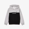 Vetements Garcon | LACOSTE Sweatshirt A Capuche Enfant Lacoste En Molleton Coton Biologique