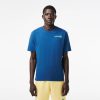 T-Shirts | LACOSTE T-Shirt Delave Avec Imprime Lacoste En Degrade