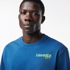 T-Shirts | LACOSTE T-Shirt Delave Avec Imprime Lacoste En Degrade