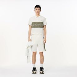 Pantalons & Shorts | LACOSTE Short Jogger Color-Block Imprime En Molleton Non Gratte