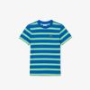 Vetements Fille | LACOSTE T-Shirt Enfant Lacoste Avec Imprime Raye En Jersey De Coton