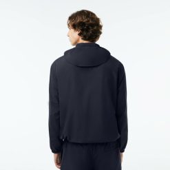 Survetements | LACOSTE Veste Courte Sportsuit Avec Capuche Amovible En Tissu Deperlant