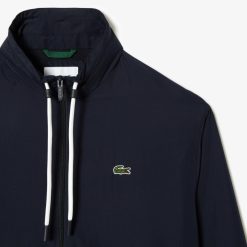 Survetements | LACOSTE Veste Courte Sportsuit Avec Capuche Amovible En Tissu Deperlant