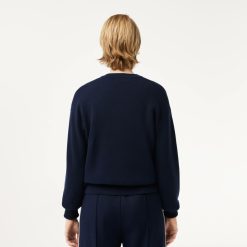 Pullovers | LACOSTE Pull Col V Femme Lacoste En Coton Biologique