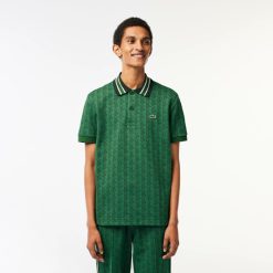 Polos | LACOSTE Polo Motif Monogramme Classic Fit A Col Contraste