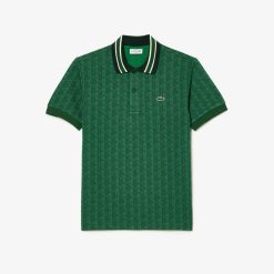 Polos | LACOSTE Polo Motif Monogramme Classic Fit A Col Contraste