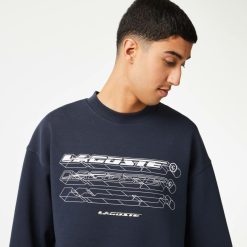 Sweatshirts | LACOSTE Sweatshirt Homme Lacoste Loose Fit Avec Marquages Sur Le Devant