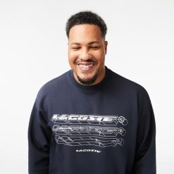 Sweatshirts | LACOSTE Sweatshirt Homme Lacoste Loose Fit Avec Marquages Sur Le Devant