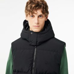 Manteaux & Vestes | LACOSTE Doudoune Sans Manche Deperlante En Duvet Avec Crocodile Matelasse