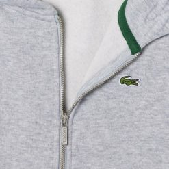 Vetements Fille | LACOSTE Sweatshirt Zippe A Capuche Enfant Lacoste Avec Poche Kangourou