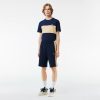 Pantalons & Shorts | LACOSTE Short Jogger Color-Block Imprime En Molleton Non Gratte