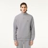 Pullovers | LACOSTE Sweatshirt A Col Montant Zippe En Coton Uni