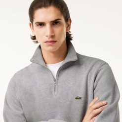 Pullovers | LACOSTE Sweatshirt A Col Montant Zippe En Coton Uni