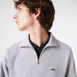 Pullovers | LACOSTE Sweatshirt A Col Montant Zippe En Coton Uni