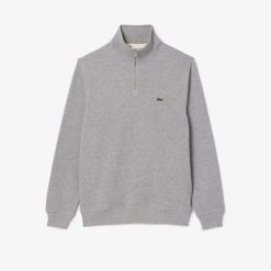 Pullovers | LACOSTE Sweatshirt A Col Montant Zippe En Coton Uni