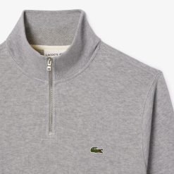 Pullovers | LACOSTE Sweatshirt A Col Montant Zippe En Coton Uni