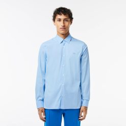 Chemises | LACOSTE Chemise Homme Lacoste Slim Fit Col Francais En Popeline De Coton