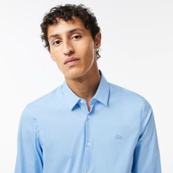 Chemises | LACOSTE Chemise Homme Lacoste Slim Fit Col Francais En Popeline De Coton