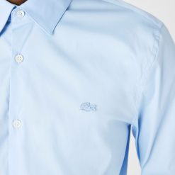 Chemises | LACOSTE Chemise Homme Lacoste Slim Fit Col Francais En Popeline De Coton