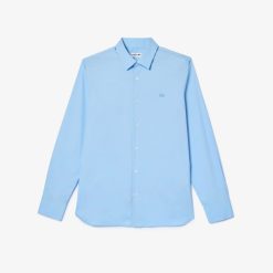 Chemises | LACOSTE Chemise Homme Lacoste Slim Fit Col Francais En Popeline De Coton