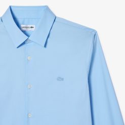 Chemises | LACOSTE Chemise Homme Lacoste Slim Fit Col Francais En Popeline De Coton